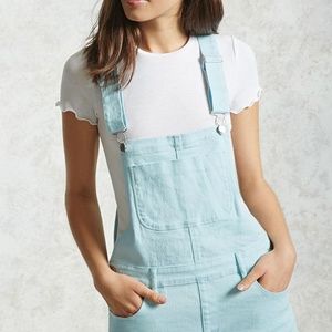Forever 21 light blue overall shorts denim